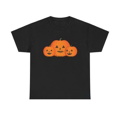 Cartoon Pumpkin Trio Unisex T-Shirt - Cute Spooky Jack-o-lanterns Halloween Fall Kids